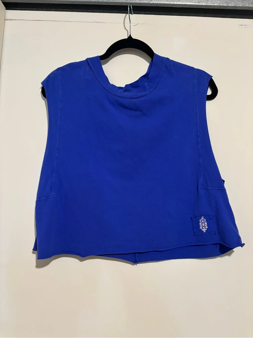 Free people Blue Sleeveless Crop Tank Top